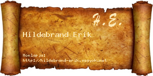 Hildebrand Erik névjegykártya
